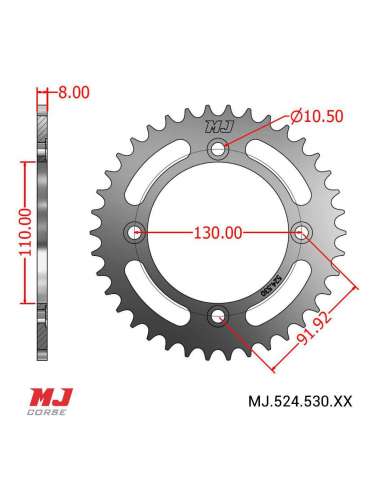 MJ rear sprocket for Masai A 433 Ultimate 2011-2013