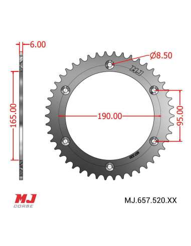 Corona MJ para KTM 350 Enduro 1984-1989