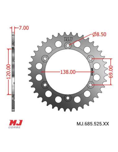 MJ-Hintere Kettenräder Für Honda RVF 400 RR