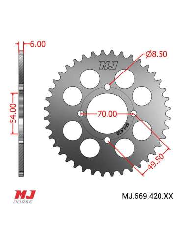 MJ-Hintere Kettenräder Für Honda C 50 1980-1988