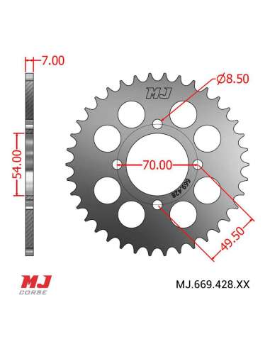 MJ rear sprocket for Kymco Active 110 2003-2006