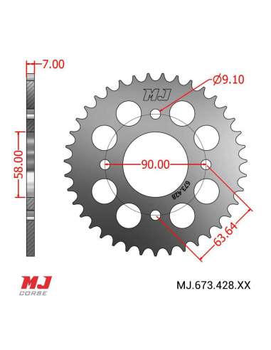 Couronne MJ compatible avec Honda CD 175 1971-1978