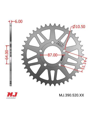 MJ rear sprocket for ZONTES T2 310