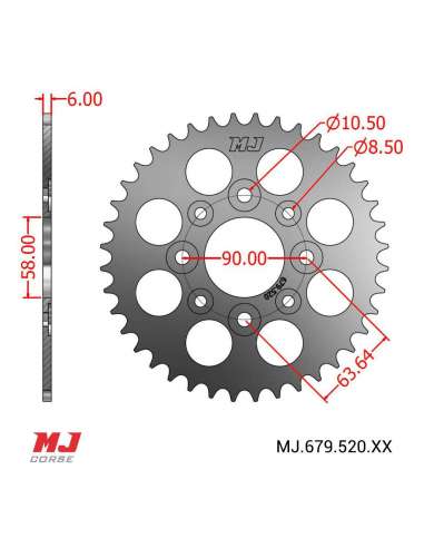 Couronne MJ compatible avec Honda CA 250 Rebel Japan