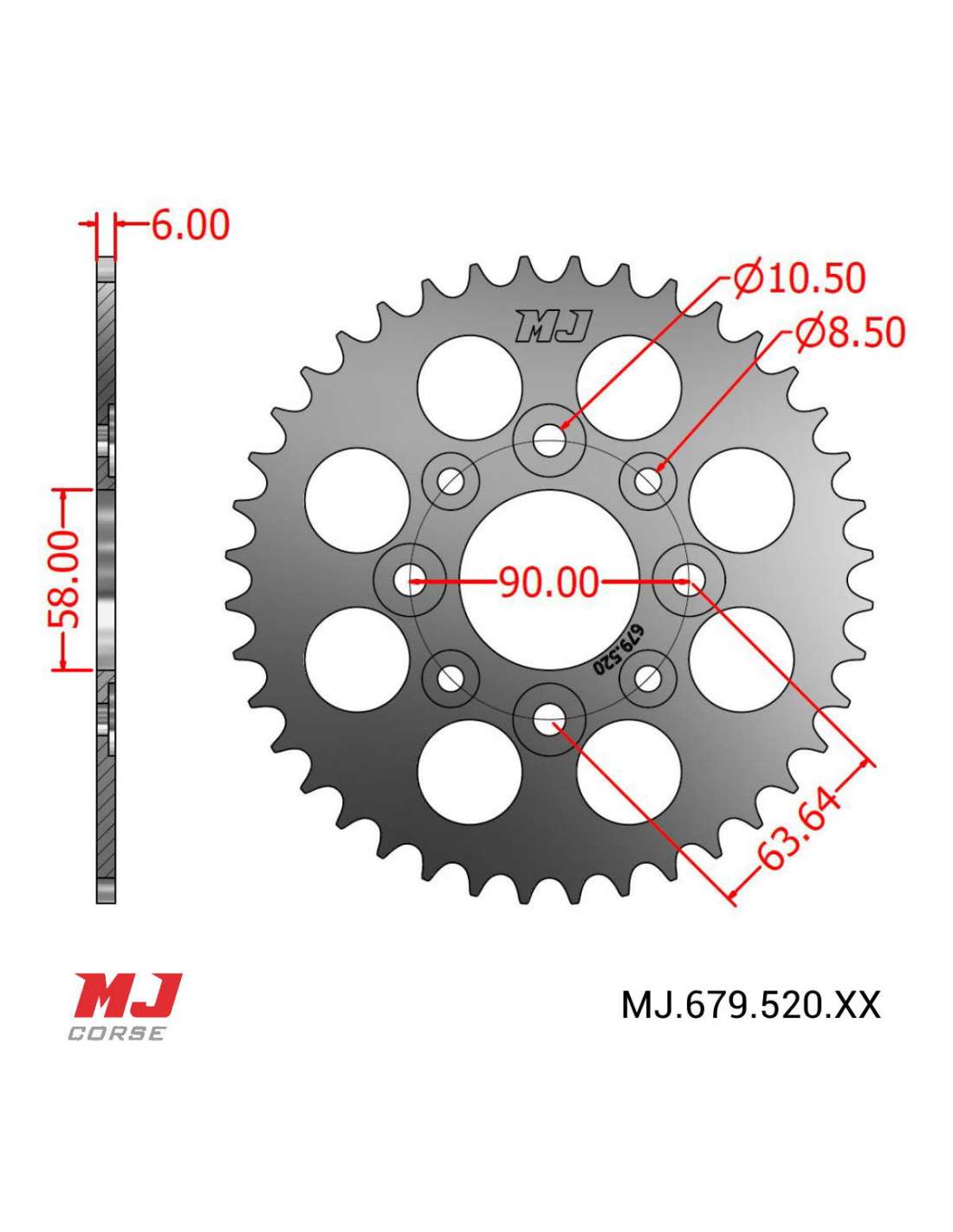 MJ Hintere Kettenräder Für Honda CB 175 1974 1976 MJ Corse