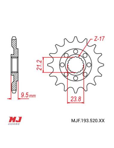 Front sprocket Honda CR 500 R 1988-2001