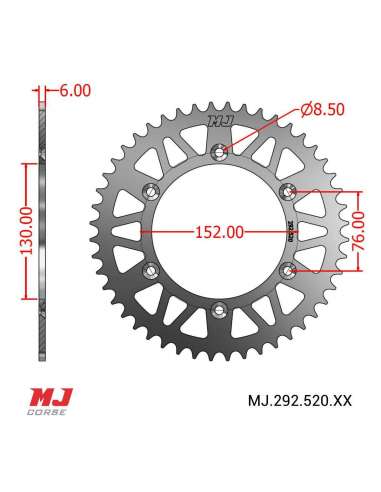 MJ-Hintere Kettenräder Für Aprilia MXV 450 10-12
