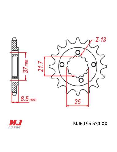 Front sprocket Honda TRX 400 EX Sportrax 2005-2008