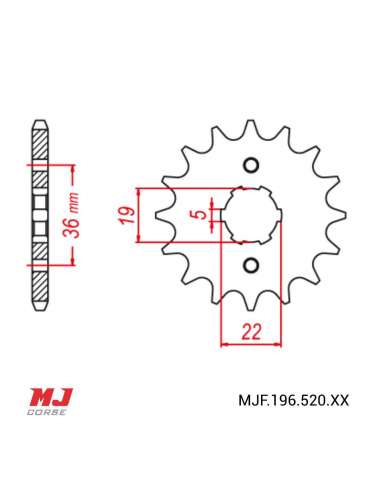 Front sprocket Honda TRX 300 EX Fourtrax 1993-2008