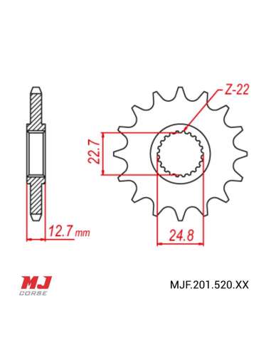 Pignon compatible avec Polaris 250 6x6 1993 Model 2