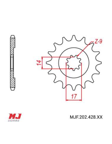 Pignon compatible avec Cagiva Cocis 50 1990-1991