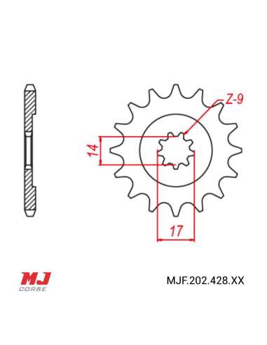 Front sprocket Cagiva W4 Trail 50 1992-1994