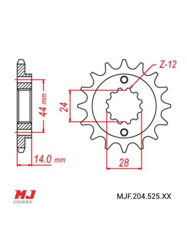 Pignon compatible avec Honda Africa Twin 750 (XRV750)  1990-2003