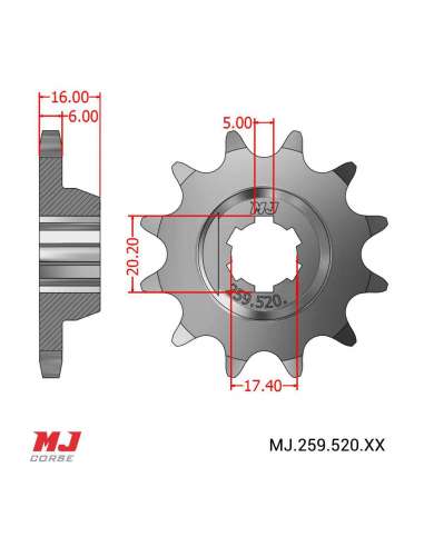 Pignon compatible avec Montesa Crono 350