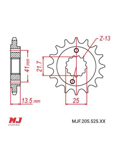 Front sprocket Honda Africa Twin 650 (XRV650)  1988-1990