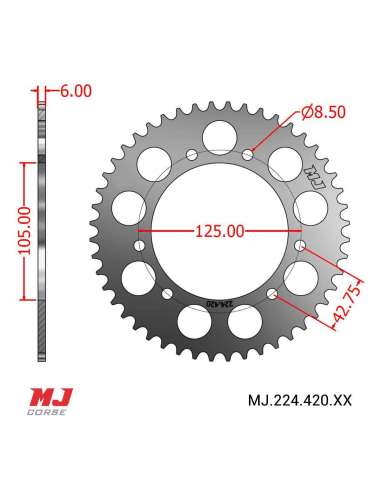 Couronne MJ compatible avec Derbi Campera