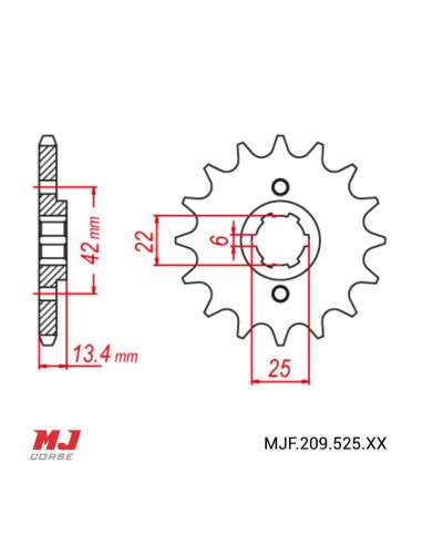 Pignon compatible avec Honda CB 350 SG 1986-1988