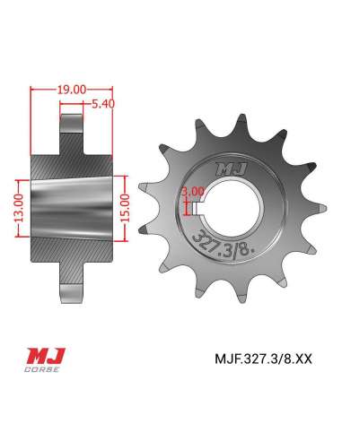 Pignon compatible avec Ossa 150 C Pignon de vilebrequin