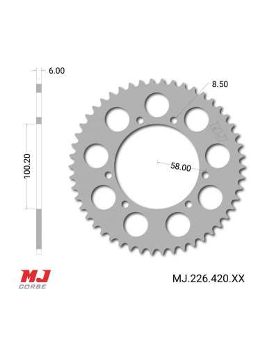 Corona MJ per Motor Hispania Minicross Rapid 49