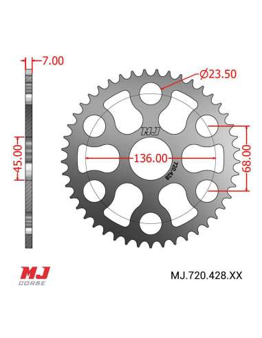 Couronne MJ compatible avec Yamaha XG 250