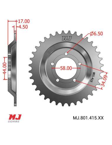 MJ rear sprocket for Gimson POLARIS