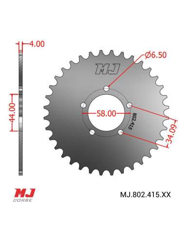 MJ rear sprocket for Gimson POLARIS (flat rear sprocket)