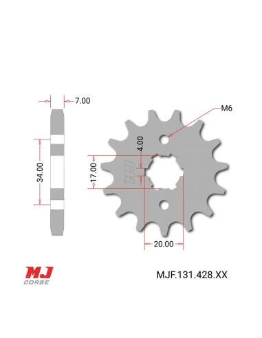 Pignon compatible avec Motor Hispania NKZ 125 (rainure 4mm)