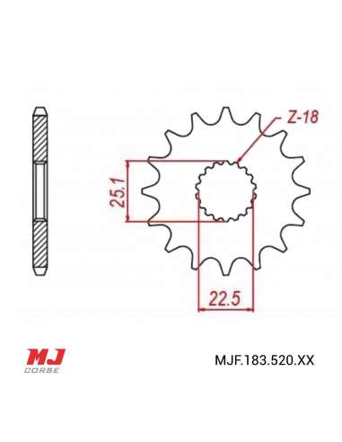 Piñón para Triumph Bonneville 900 T100 2017-2021