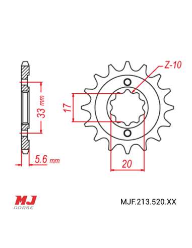 Front sprocket for Suzuki RM-Z 250 2004-2006