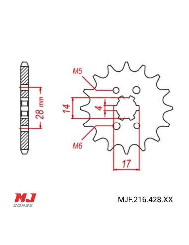 Pignone per Honda CRF 125 F 2014-2021