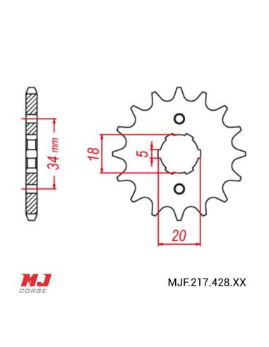 Pignon compatible avec Honda CBZ 125 2001