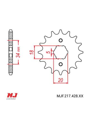 Front sprocket for Yamaha DT 125 LC 1988