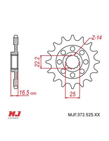 Pignon compatible avec Ducati Hypermotard 821 2014-2016