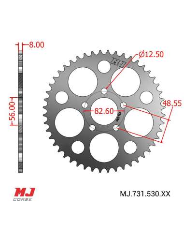 Couronne MJ compatible avec Harley Davidson Sportster 1200 1984-1992 MODEL 2