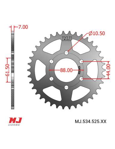 MJ rear sprocket for Royal Enfield Himalayan 411 Sleet 2019-2021