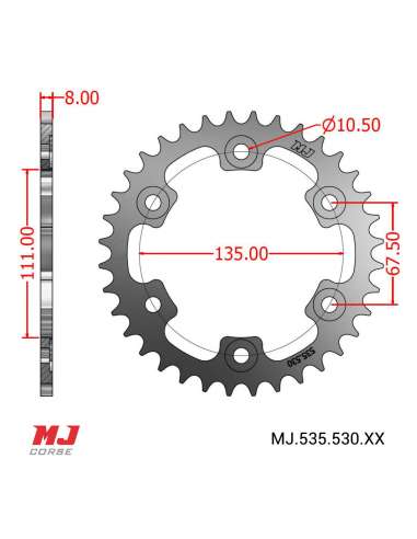 Corona MJ para Royal Enfield Continental 535 GT EFI 2014-2019