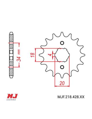 Front sprocket for Masai A 50 XL 2016-2018