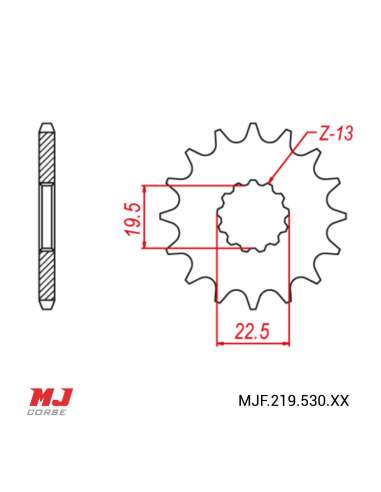 Front sprocket for Suzuki GR 650 X 1983-1985