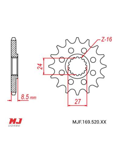 Pignon compatible avec Suzuki GSX-R 1000 2009-2016