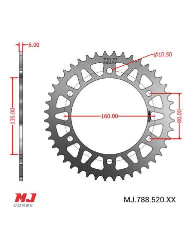 MJ rear sprocket for Zontes T 350