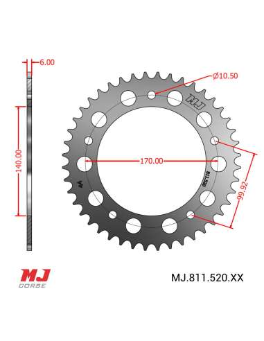 MJ rear sprocket for Zontes S 350