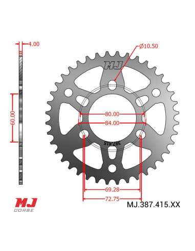 Couronne MJ compatible avec IMR CORSE 90 R (JANTES ULTRALÉGÈRES)