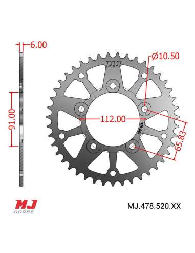 MJ rear sprocket for ZONTES U1 125