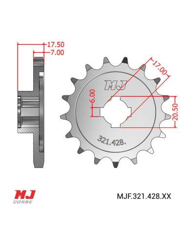 Front sprocket Derbi SUPER 125 (Cabeza Hormiga)