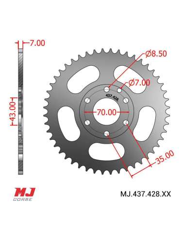 Corona MJ per Bultaco JUNIOR 74