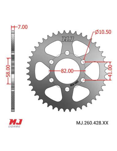 Corona MJ para Keeway RKR 125 CBS 19-21