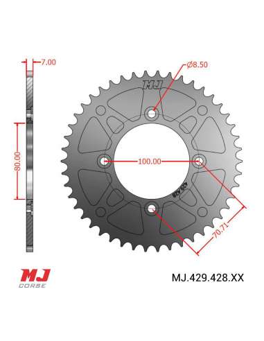 MJ rear sprocket for ELECTRIC MOTION EPURE