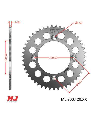 Corona MJ per YAMAHA YZ 65 18-23