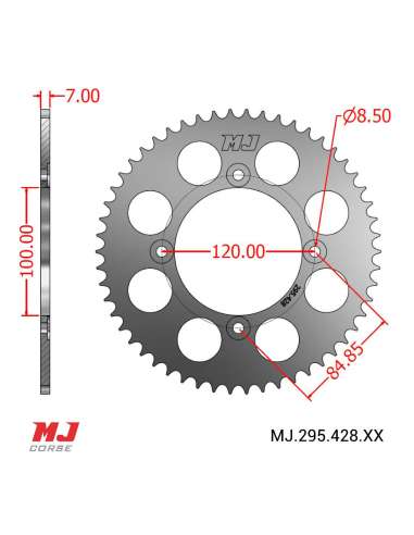 Couronne MJ compatible avec Beta 125 RR LC 4T Motard 11-17