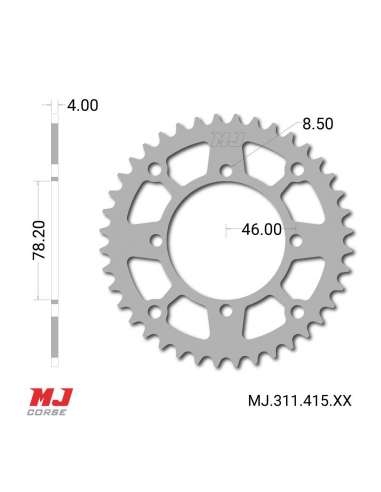 MJ rear sprocket for Malcor MTR XLZ 125